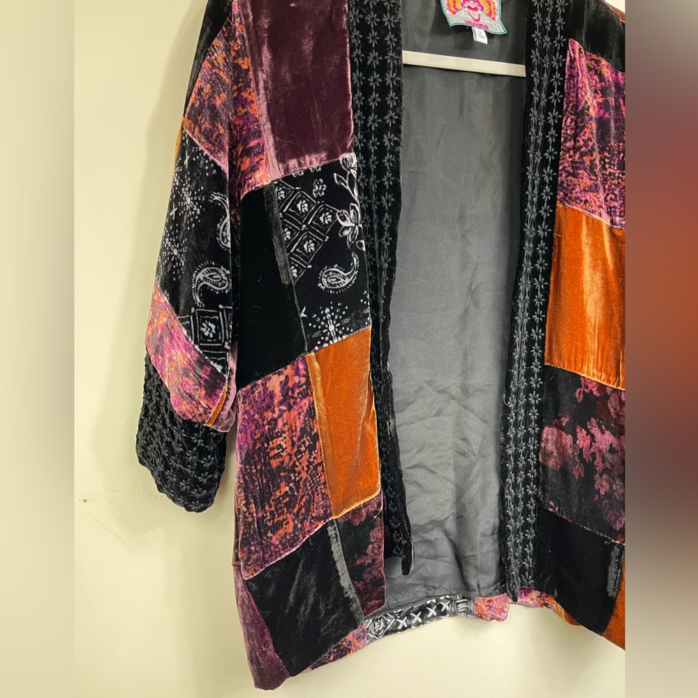 Johnny Was Multicolor Velvet Patchwork Cropped Ki… - image 5